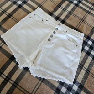 GAP White High Waist Denim Shorts